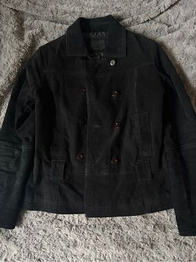 Suzy Shier structured black suede jacket